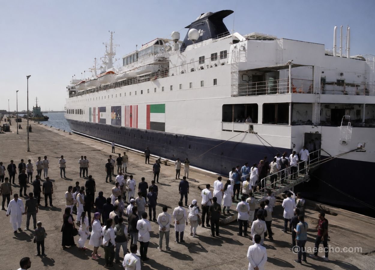 UAE Floating Hospital Fits Prosthetic Limbs for Injured Palestinians Under Regional Aid Initiative UAE Floating Hospital Fits Prosthetic Limbs for Injured Palestinians Under Regional Aid Initiative