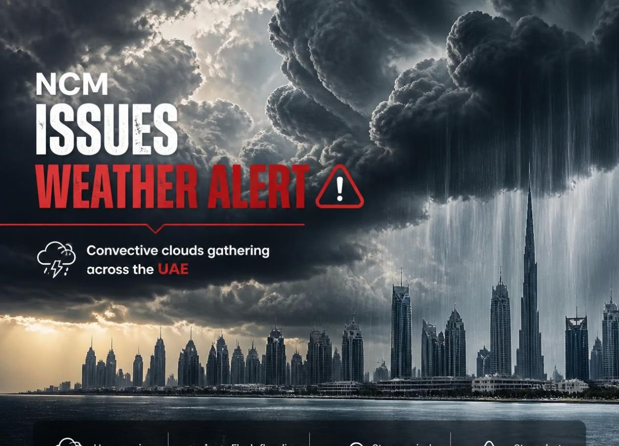 NCM Issues Weather Alert as Convective Clouds Bring Light to Heavy Rain Across the UAE NCM Issues Weather Alert as Convective Clouds Bring Light to Heavy Rain Across the UAE