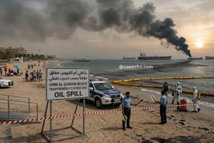 UAE Temporarily Closes Umm Al Quwain Beaches Following Off-Shore Tanker Oil Spill